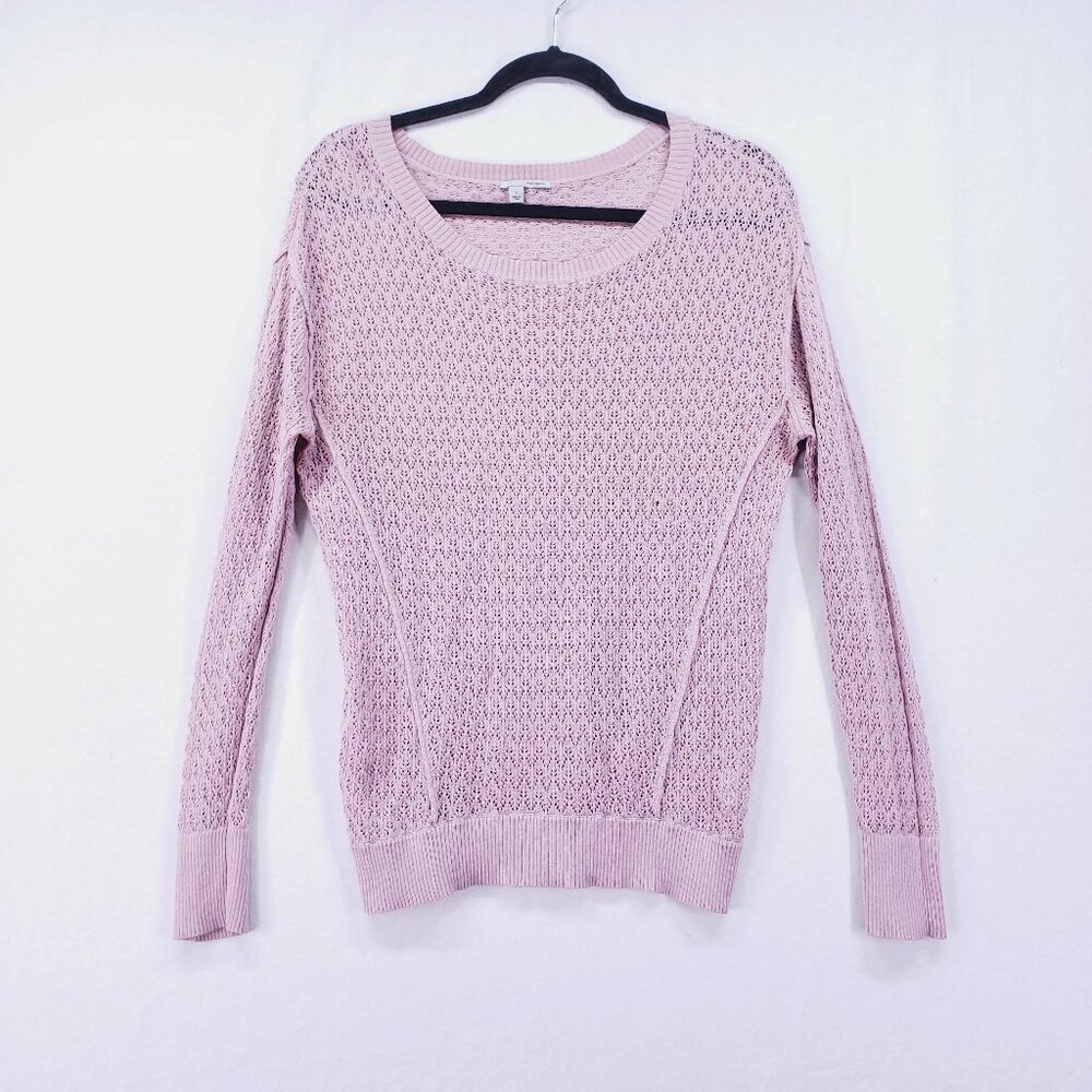 Halogen Knit Y2K Long Sleeve Shirt Sz Small Soft Pink 100% Cotton Cute